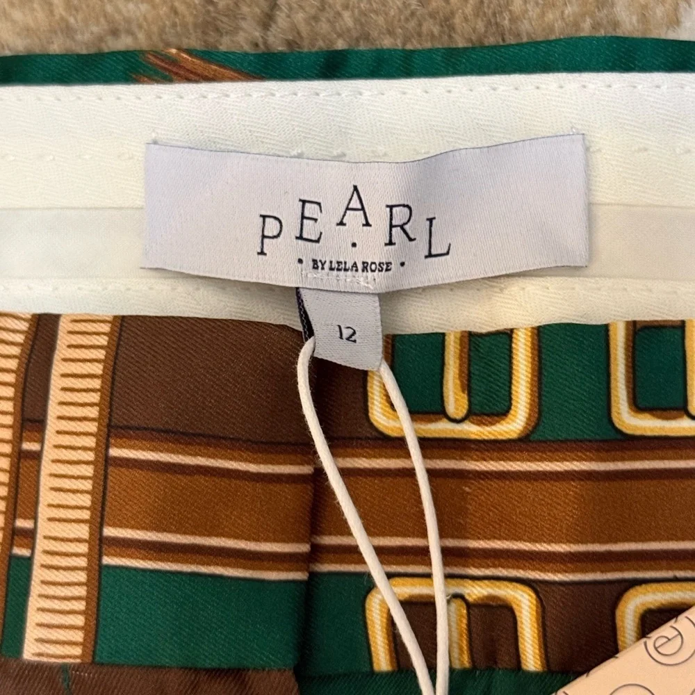 Pearl by lela rose NWT green equestrian twill wide leg pants women’s size 12 - Picture 8 of 10